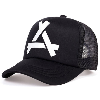 Flat Along The Letters Weave Dome Baseball Cap Mesh Breathable Flat Cap - Urban Caps