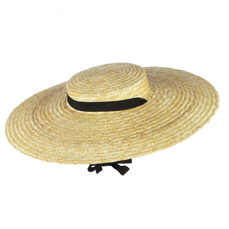 Flat Top Big Brim Straw Hat - Urban Caps