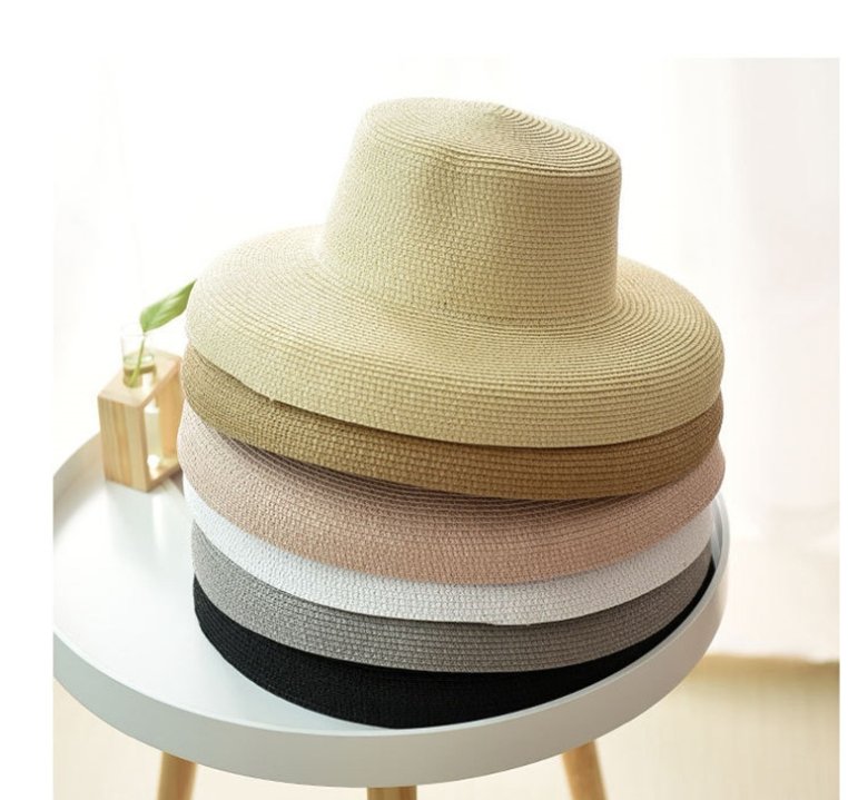 Flat Top Big Curled Sun Hat Retro Wild Travel Hat - Urban Caps