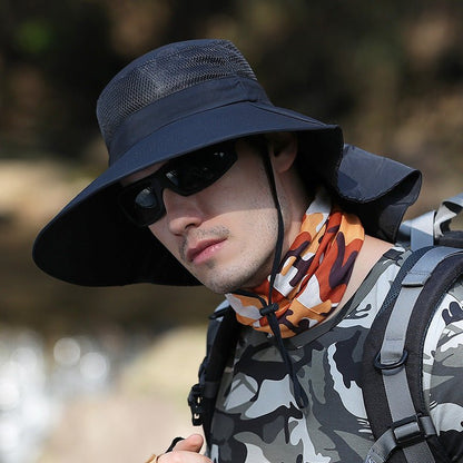 Hat Male Summer Sun Visor Fisherman Hat Outdoor Climbing Sun Hat Fedoras Hat - Urban Caps