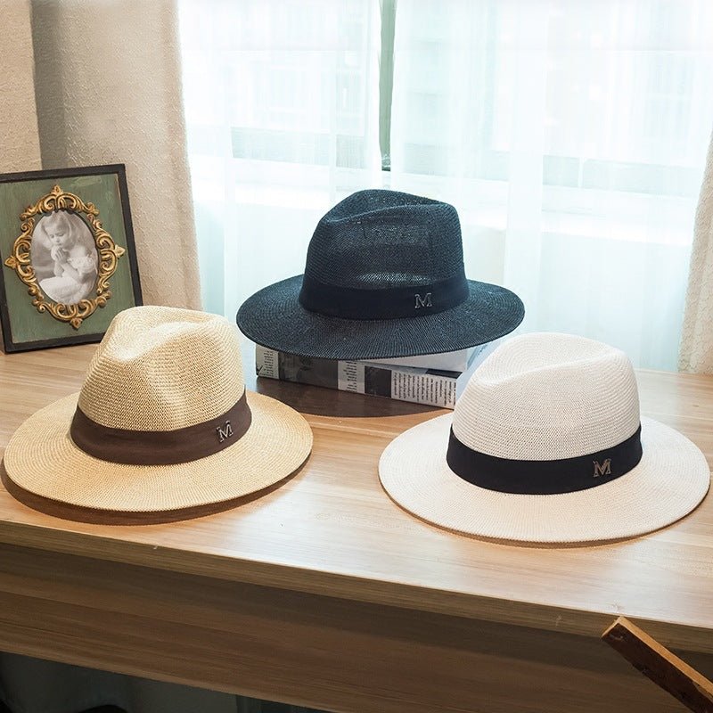 Jazz Hat Beach Sun Hat Panama Straw Sun Hat Travel Hat - Urban Caps