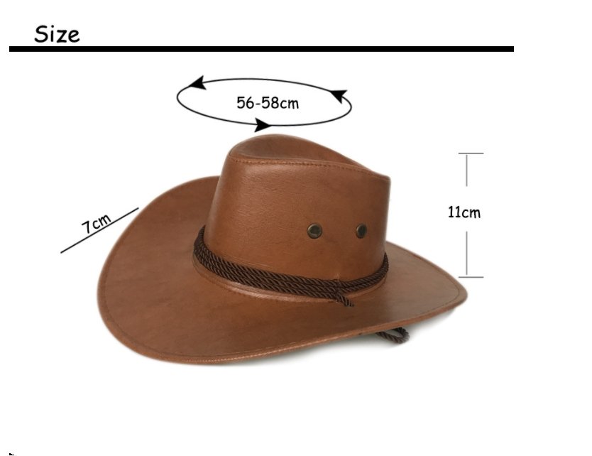 Leather Hat West Cowboy Hat - Urban Caps