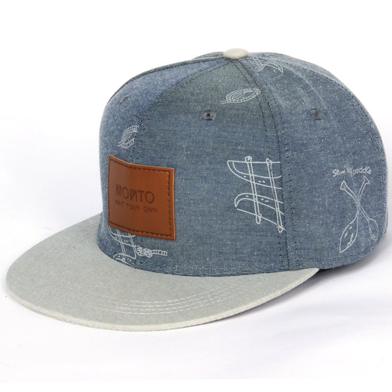 Letter Patch Graffiti Casual Denim Baseball Cap - Urban Caps