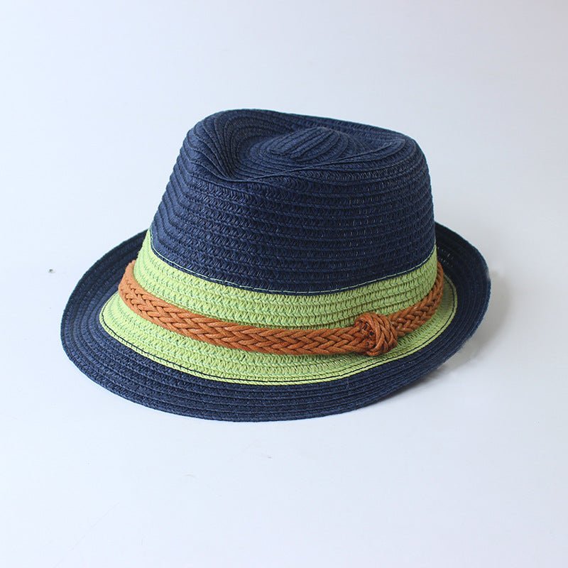 Male Contrasting Color Straw Hat - Urban Caps