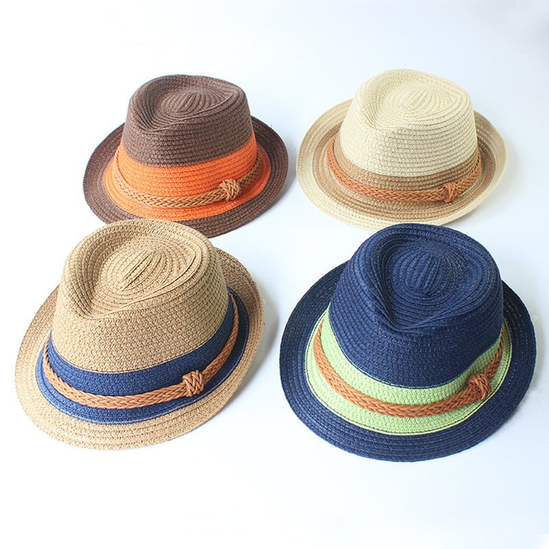 Male Contrasting Color Straw Hat - Urban Caps