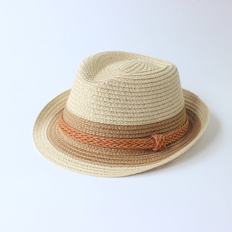 Male Contrasting Color Straw Hat - Urban Caps