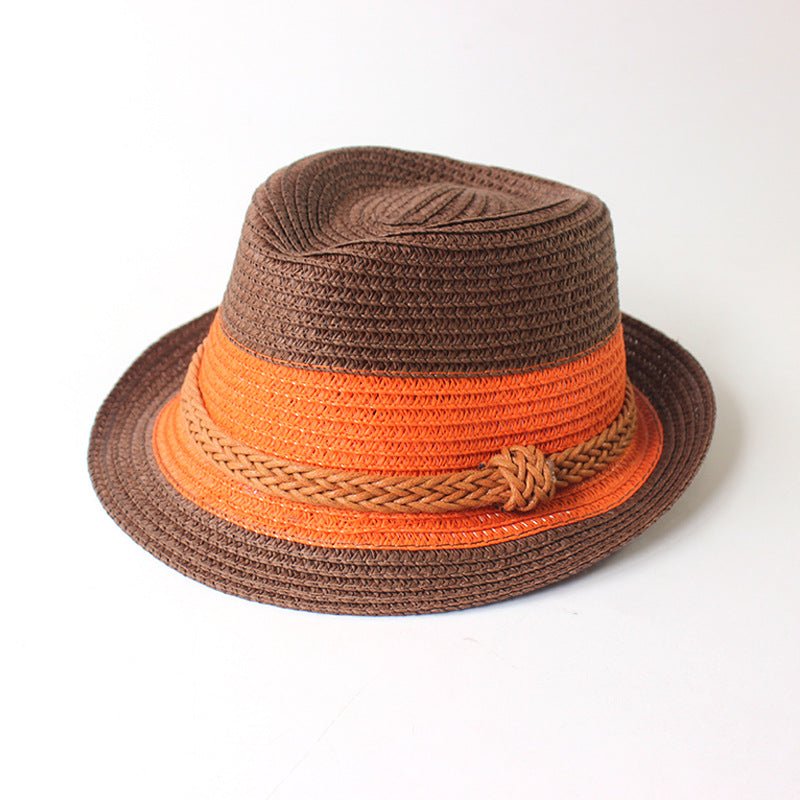 Male Contrasting Color Straw Hat - Urban Caps