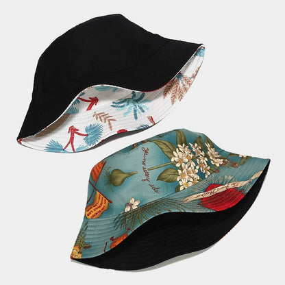 Marine Plant Pattern Double-sided Fisherman Hat Fedoras Hat - Urban Caps
