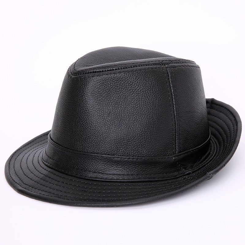 Men And Women Leather Tycoon Jazz Hat Fedoras Hat - Urban Caps