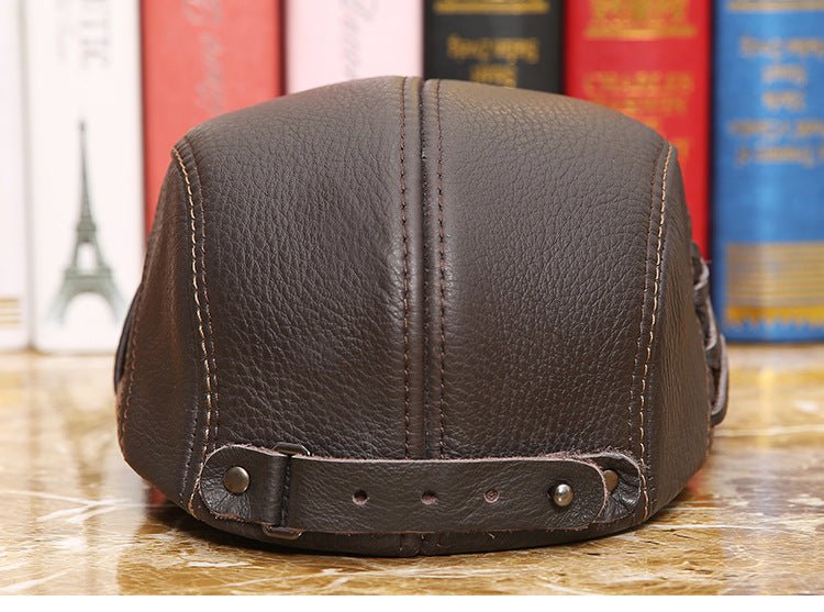Men's Leather Cap Flat Cap - Urban Caps