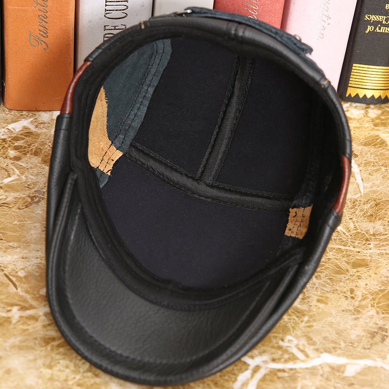 Men's Leather Cap Flat Cap - Urban Caps