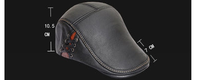 Men's Leather Cap Flat Cap - Urban Caps