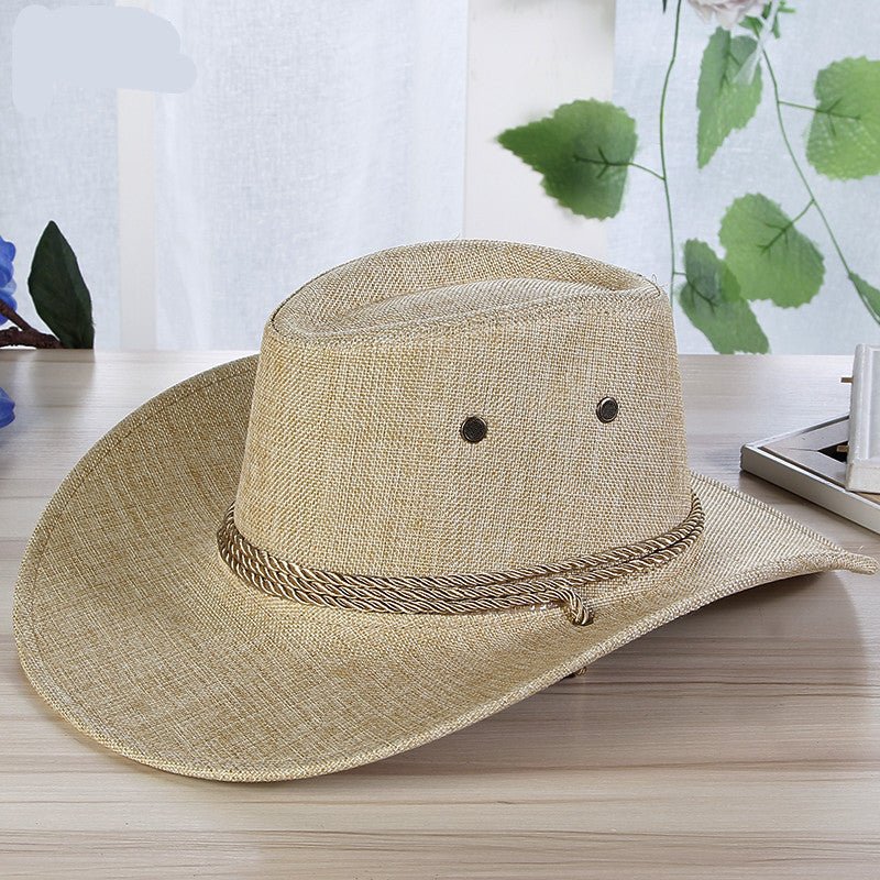 Men's linen Solid Color Cool Fedoras Hat - Urban Caps