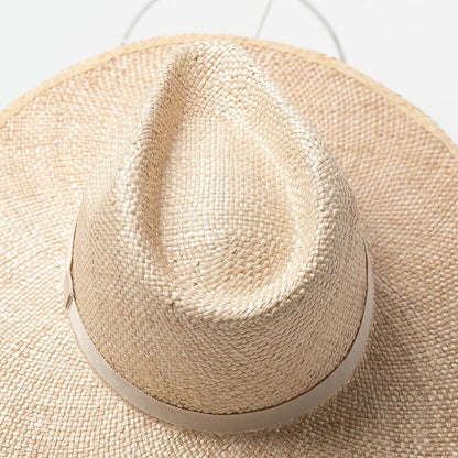 New Fashion High Top Treasure Grass Big Brim Straw Hat Outdoor Travel Hat - Urban Caps