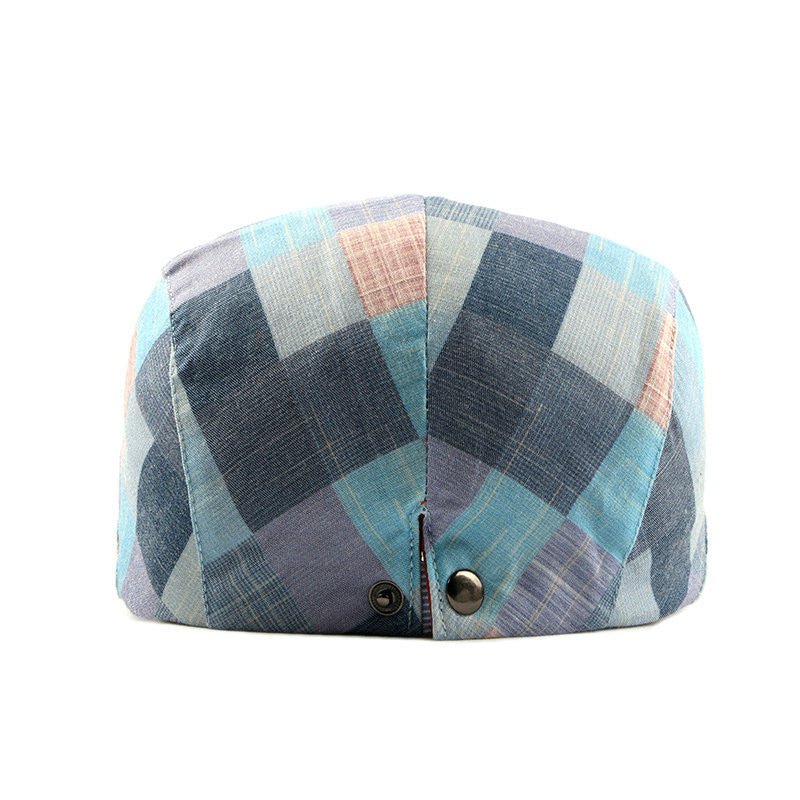 Peaked Cap Women British Checkered Beret Flat Cap - Urban Caps