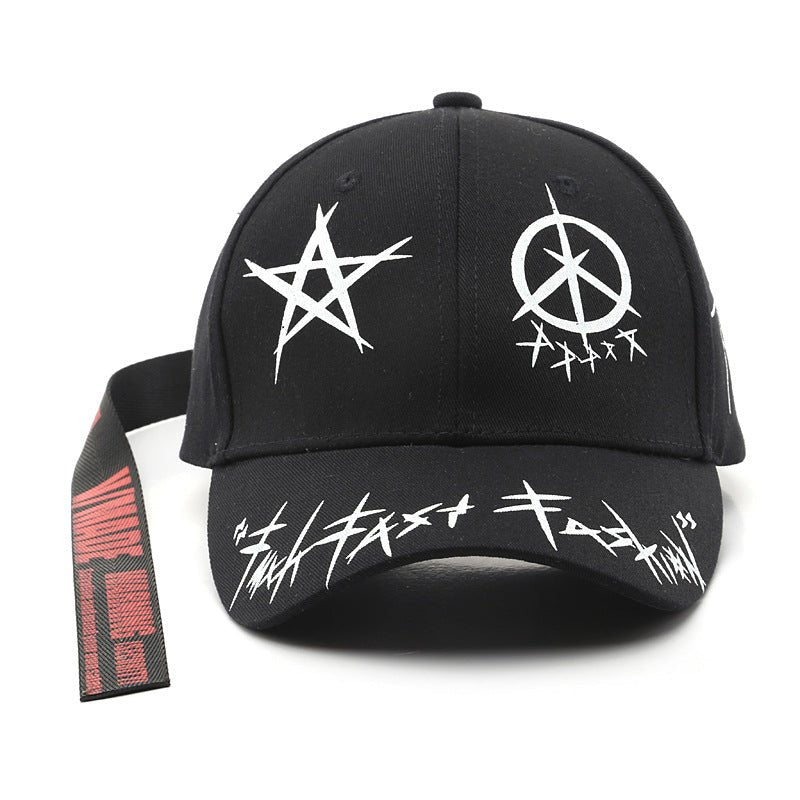 Personalized Graffiti Printed Curved Brim Baseball Cap - Urban Caps