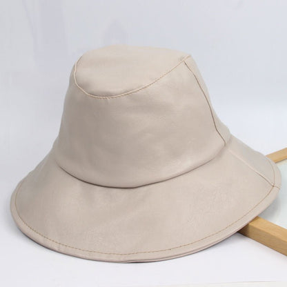 PU Big Brim Fisherman Hat Soft Leather Cowboy Hat - Urban Caps