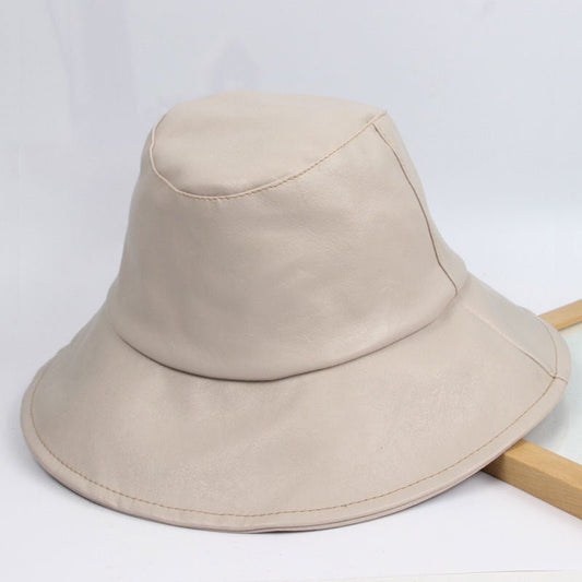 PU Big Brim Fisherman Hat Soft Leather Cowboy Hat - Urban Caps