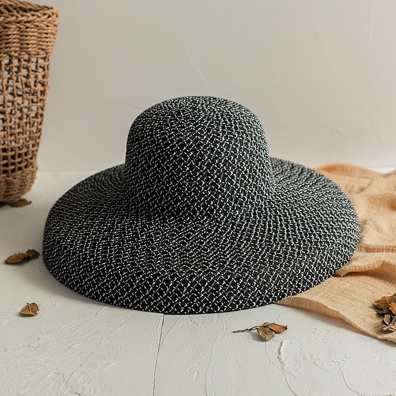Retro Round Top Big Straw Hat Ladies Sun Hats Travel Hat - Urban Caps