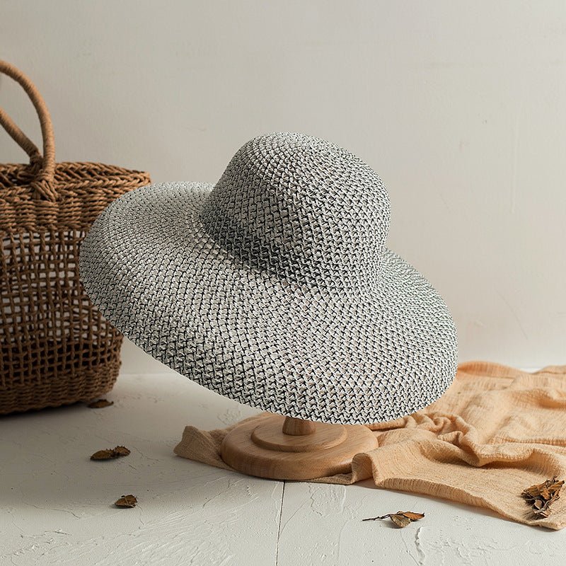 Retro Round Top Big Straw Hat Ladies Sun Hats Travel Hat - Urban Caps