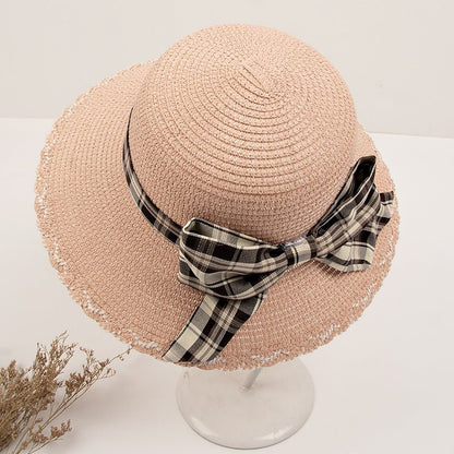 Small Bow Style Wild Straw Hat - Urban Caps