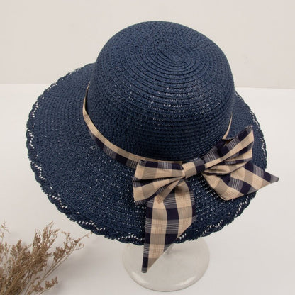 Small Bow Style Wild Straw Hat - Urban Caps