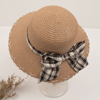 Small Bow Style Wild Straw Hat - Urban Caps