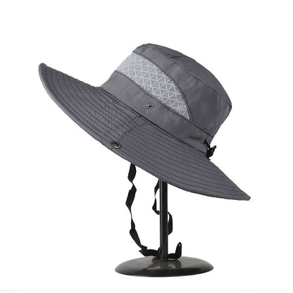 Solid Color Men'S Sun Outdoor Fishing Hat Wide Eaves Uv Proof Beach Women'S Bucket Hat - Urban Caps
