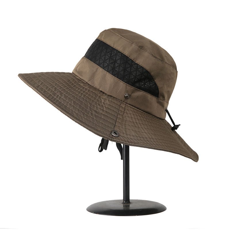 Solid Color Men'S Sun Outdoor Fishing Hat Wide Eaves Uv Proof Beach Women'S Bucket Hat - Urban Caps