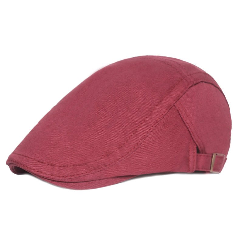 Solid Color Peaked Cap, Literary Youth Beret Flat Cap - Urban Caps