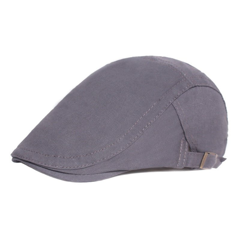 Solid Color Peaked Cap, Literary Youth Beret Flat Cap - Urban Caps