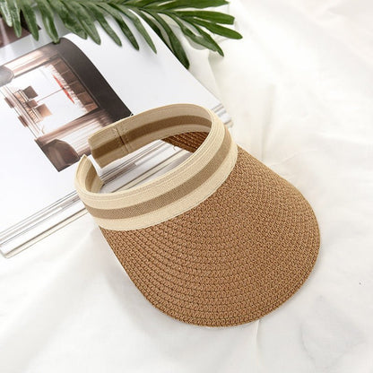 Solid Color Sun Hat Beach Outing Straw Hat - Urban Caps