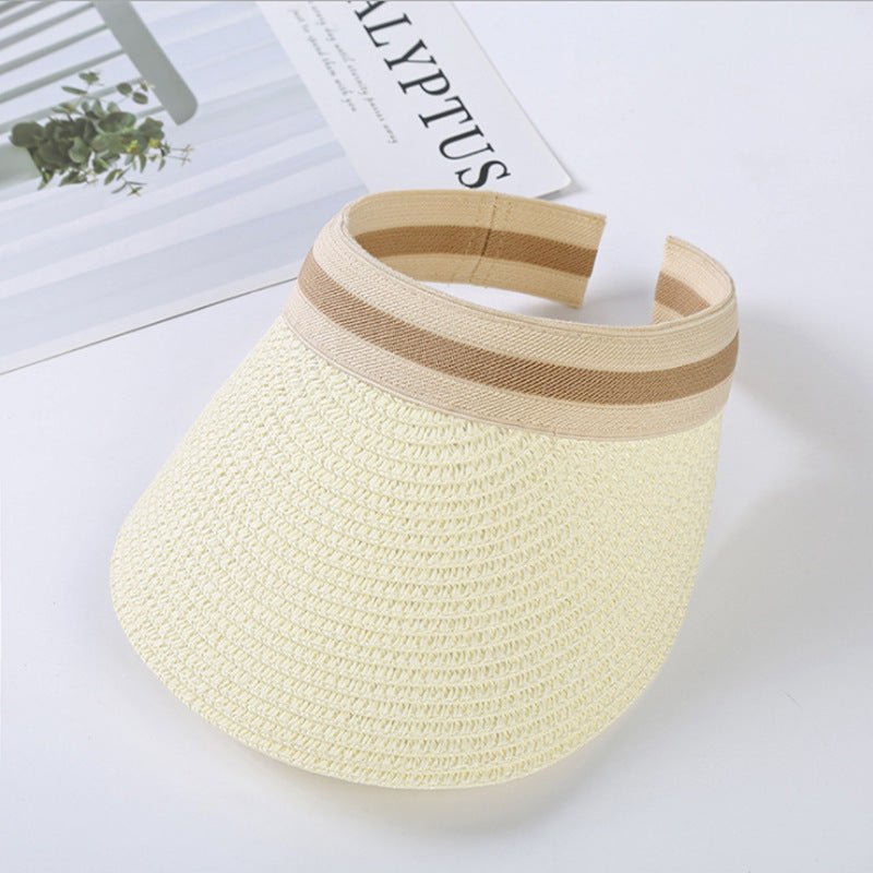Solid Color Sun Hat Beach Outing Straw Hat - Urban Caps