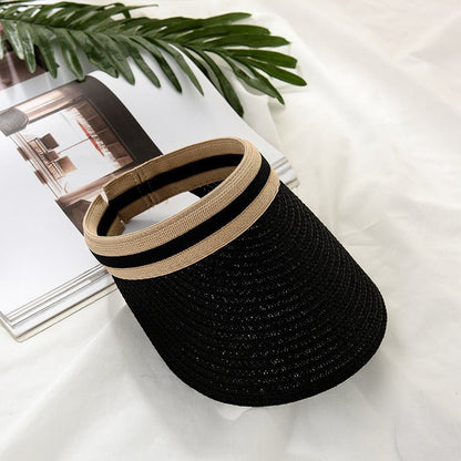 Solid Color Sun Hat Beach Outing Straw Hat - Urban Caps