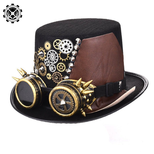 Steampunk Hat Gear Punk Rivet Hat Gothic Glasses Magic Hat Fedoras Hat - Urban Caps