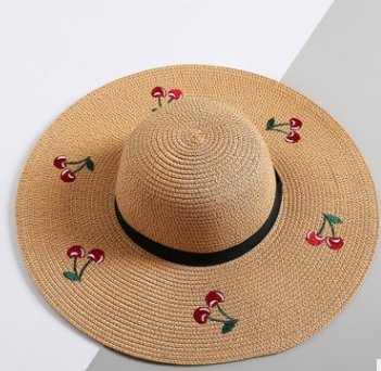 Straw Hat Cute Fruit Big Visor Visor Outdoor Sun Protection Sun Travel Hat - Urban Caps