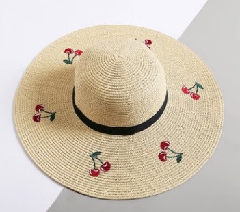 Straw Hat Cute Fruit Big Visor Visor Outdoor Sun Protection Sun Travel Hat - Urban Caps