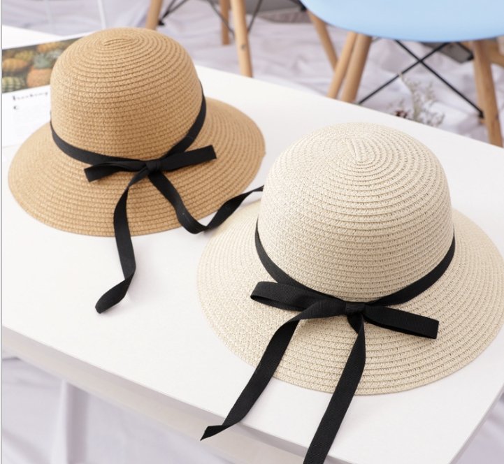 Straw Hat With Foldable Bow And Ribbon Big Brim Fedoras Hat - Urban Caps