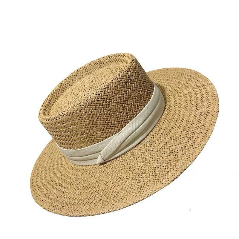 Summer Hat Flat Straw Hat Fedoras Hat - Urban Caps