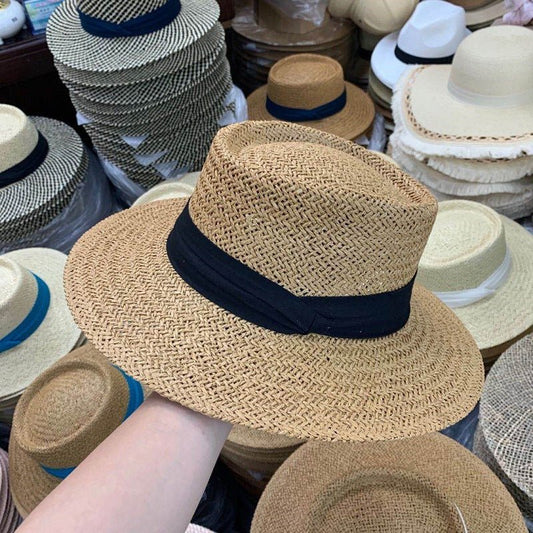 Summer Hat Flat Straw Hat Fedoras Hat - Urban Caps