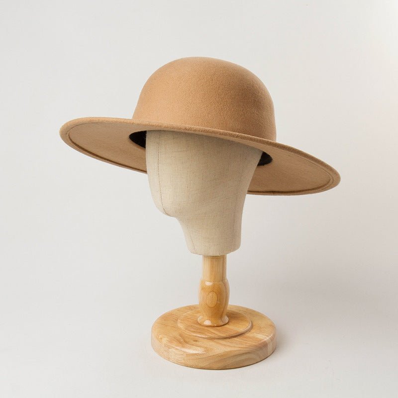 Top Hat Fisherman Hat Felt Small Round Sun Hat Summer Foldable Bucket Hat - Urban Caps