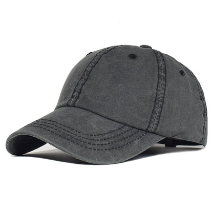 Vintage Washed Cotton Baseball Cap Plain Adjustable Dad Cap - Urban Caps