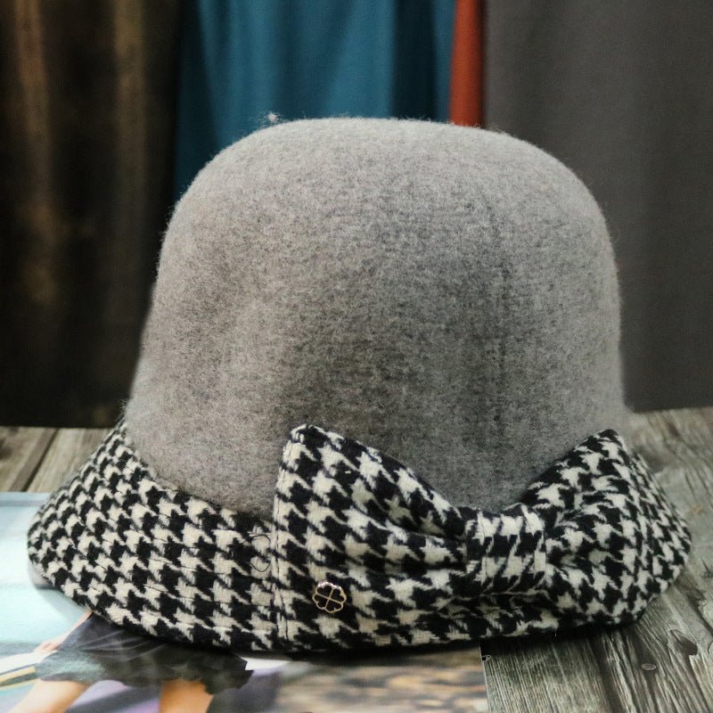 Women's Warm Casual Bow Bucket Hat - Urban Caps