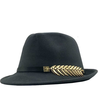 Woolen Hat British Retro Jazz Hat Fashion Casual Fishbone Belt Decoration Small Top Fedoras Hat - Urban Caps