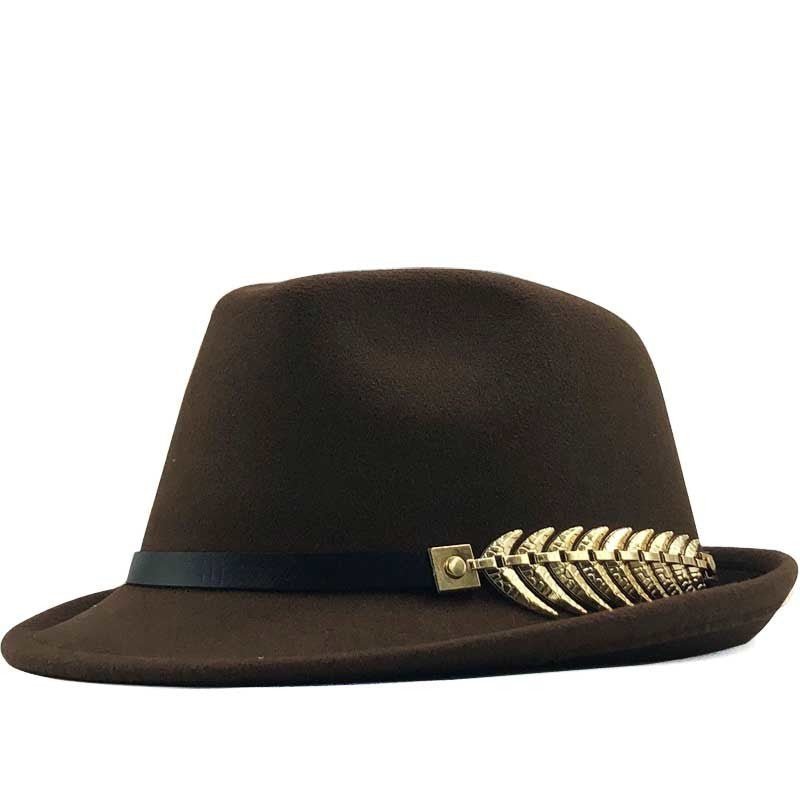 Woolen Hat British Retro Jazz Hat Fashion Casual Fishbone Belt Decoration Small Top Fedoras Hat - Urban Caps