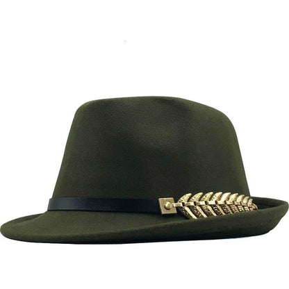 Woolen Hat British Retro Jazz Hat Fashion Casual Fishbone Belt Decoration Small Top Fedoras Hat - Urban Caps